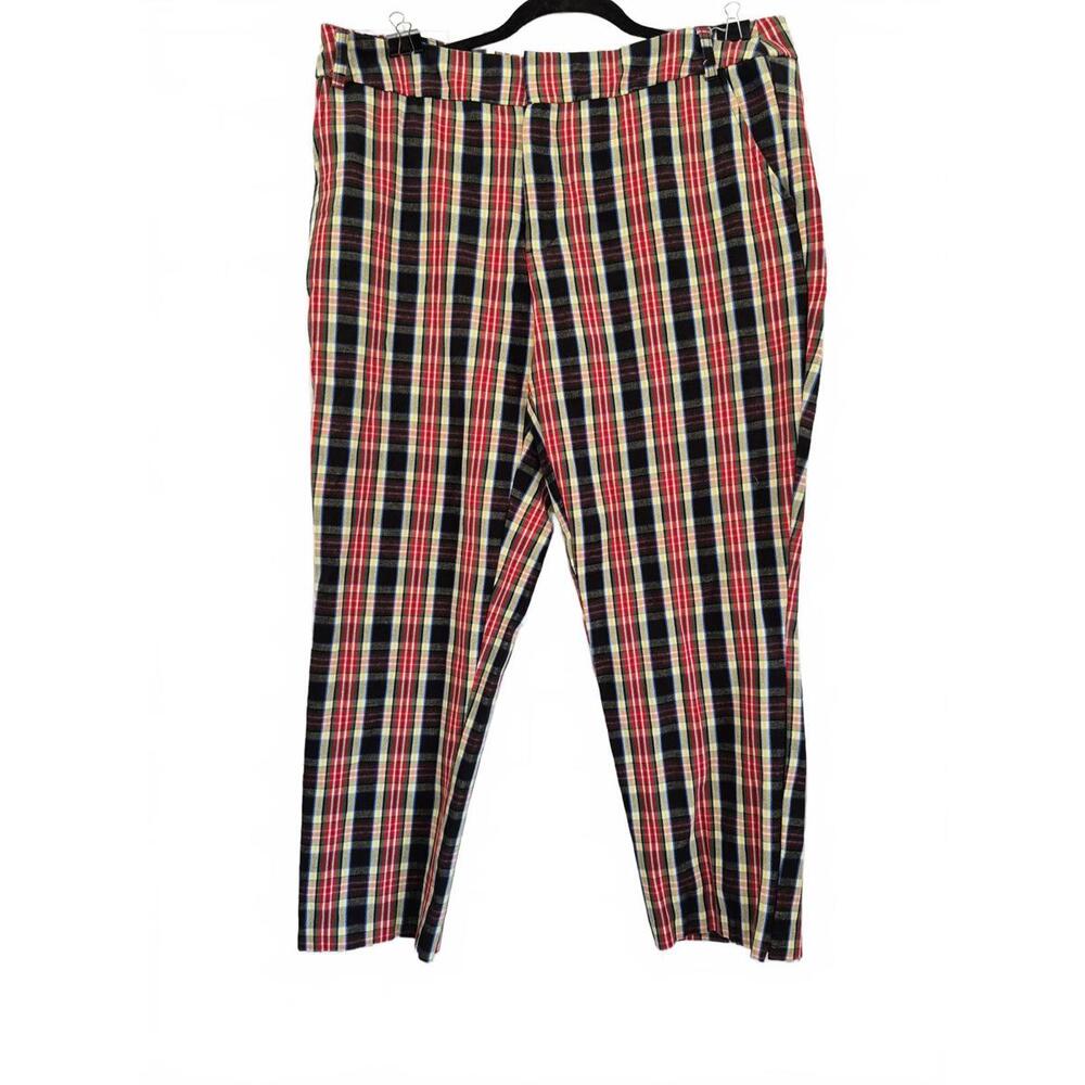 Time And Tru Ladies Straight Leg Cropped Dress Pant Pockets